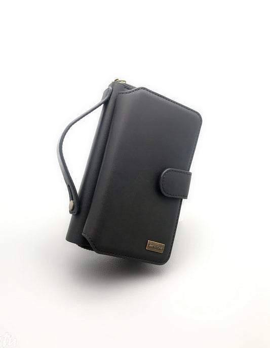 Case for iPhone XR 6.1 leather megshi magnetic zip wallet handholding trap