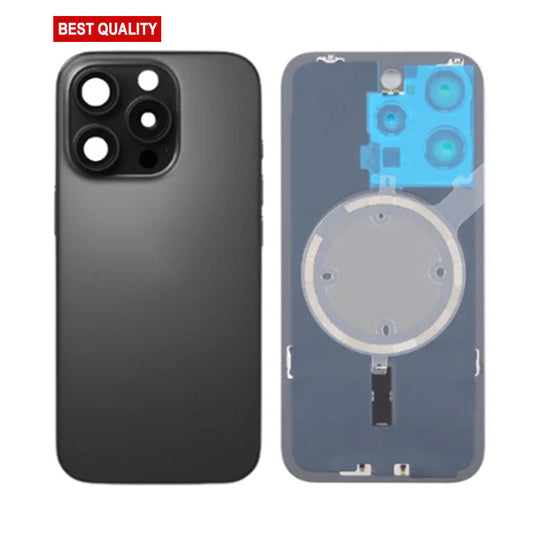 Back Panel with Magnet Black No Logo for iPhone 16Pro (Best Aftermarket)