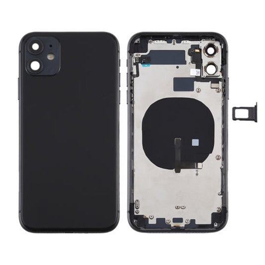 Back Housing With Power Flex Black No Logo For iPhone 11