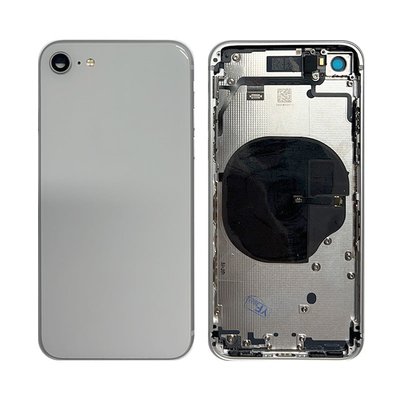 Back Housing With Power Flex White No Logo for iPhone 8G (Best Aftermarket)