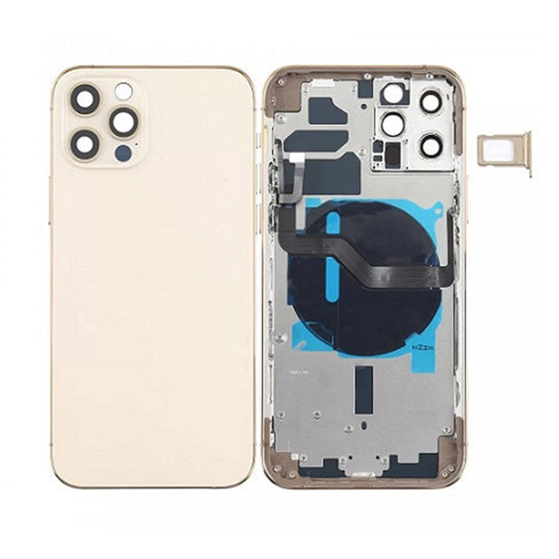 Back Housing With Power Flex Gold No Logo For iPhone 12Pro Max
