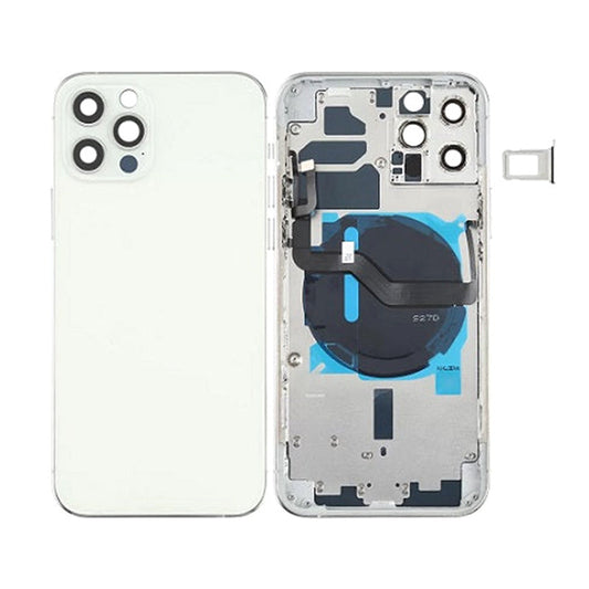 Back Housing With Power Flex White No Logo For iPhone 12Pro Max