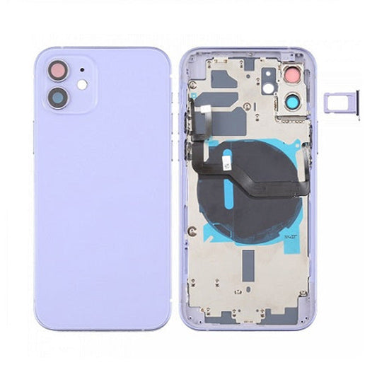 Back Housing With Power Flex Purple No Logo For iPhone 12