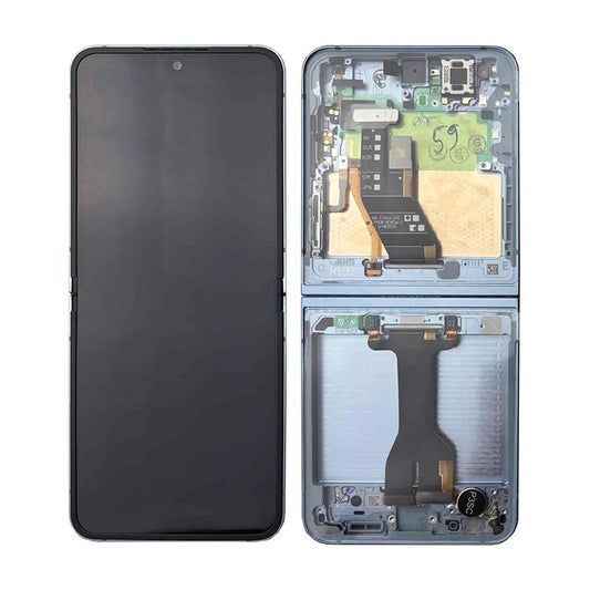 Service Pack OLED Screen assembled with Service Pack Frame Blue for Samsung Z Flip 7 5G F766