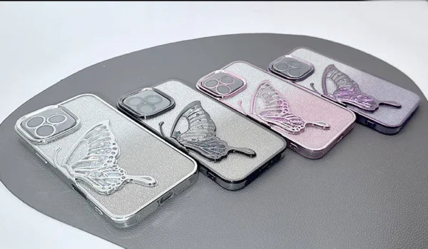 Case for Iphone 17 6.3 Kinglink Glitter Sandy Butterfly
