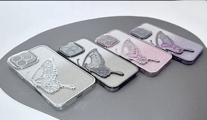 Case for Iphone 17 6.3 Kinglink Glitter Sandy Butterfly