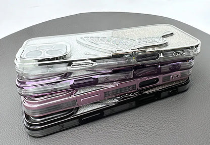Case for Iphone 16e/17e Kinglink Glitter Sandy Butterfly
