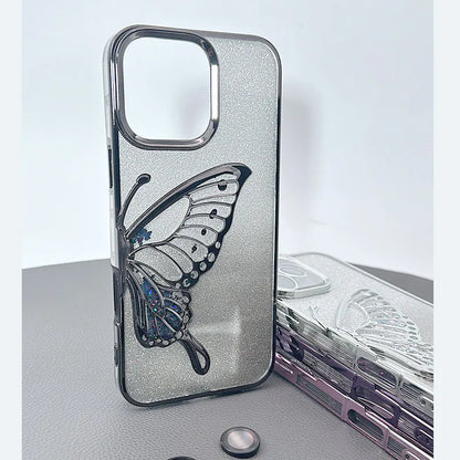 Case for Iphone 16e/17e Kinglink Glitter Sandy Butterfly