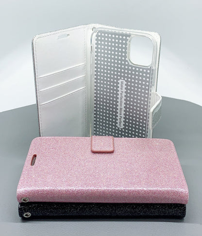 Case for iPhone 12 mini /13 mini 5.4 glitter Bluemoon wallet