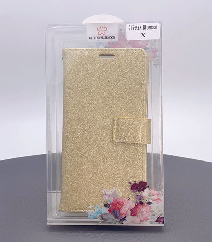 Case for iPhone 12 mini /13 mini 5.4 glitter Bluemoon wallet