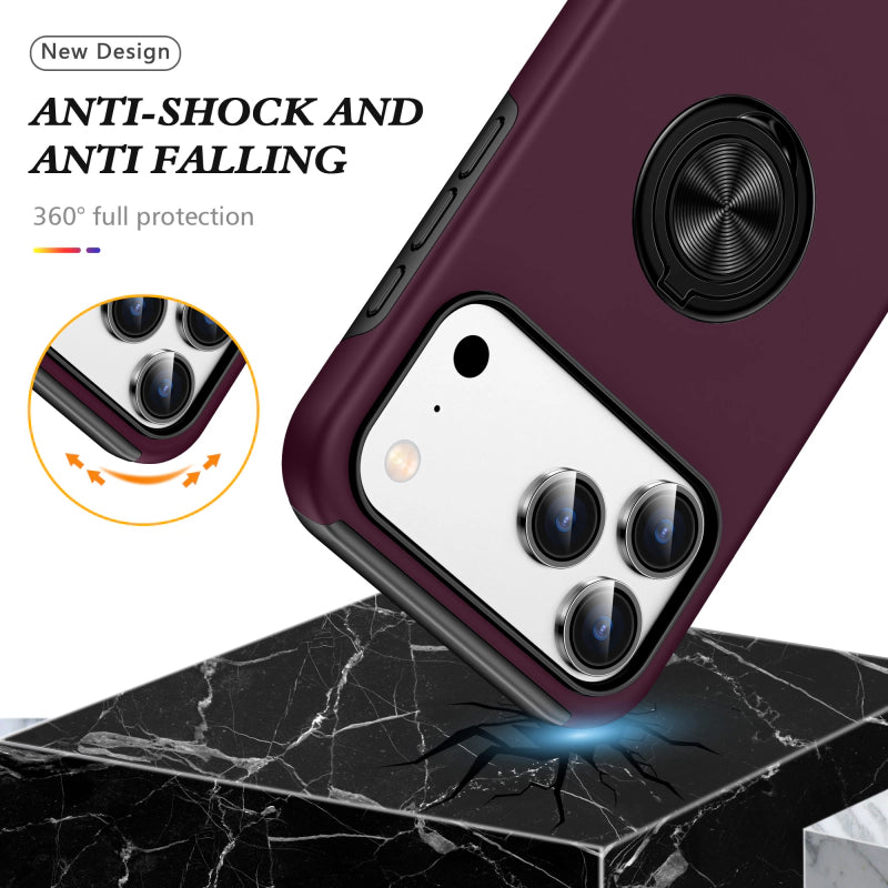 Case for iPhone 18 Pro & 17 Pro 6.3 Kinglink Mag Ring with Kickstand