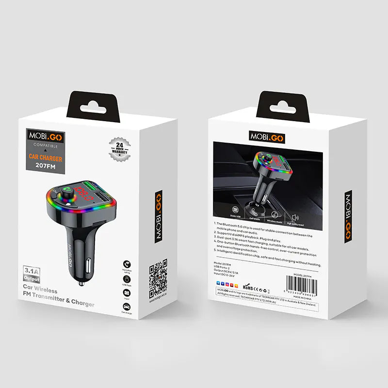 Mobigo 3.1A Bluetooth FM Transmitter GO207FM