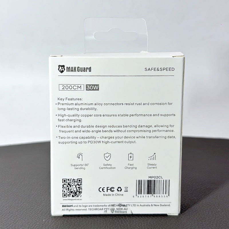 Maxguard 2m 30W Type-C to Lightning Cable MP02CL