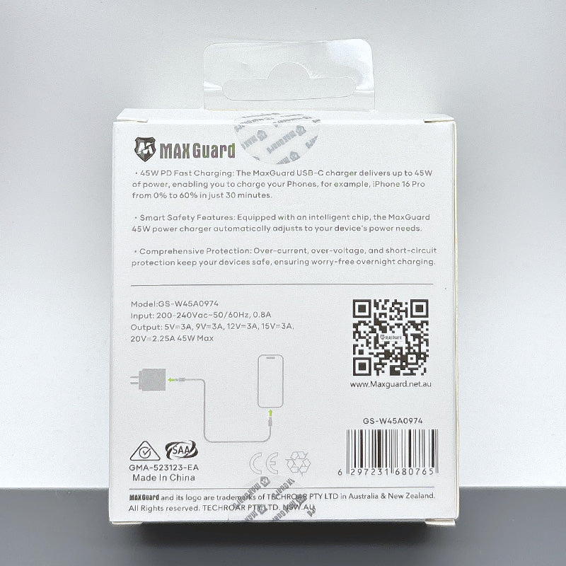 Maxguard PD 45W USB-C Smart Charger GS-W45A0974