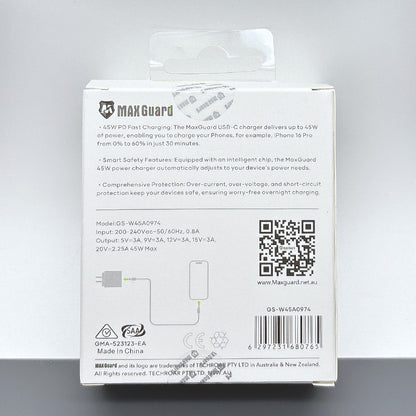 Maxguard PD 45W USB-C Smart Charger GS-W45A0974
