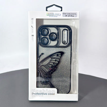 Case for Iphone 17 6.3 Kinglink Glitter Sandy Butterfly