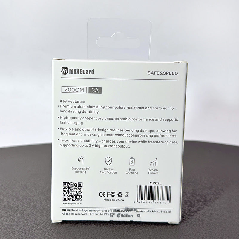 Maxguard 2m USB-A to Lightning Cable MP02L
