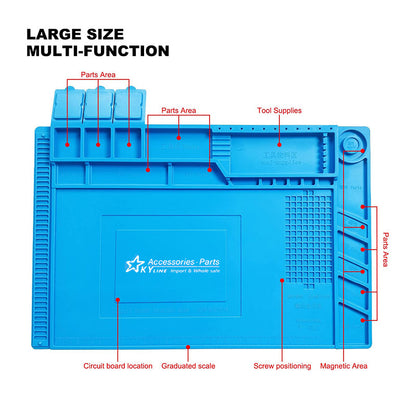 S160 ESD Magnetic Heat Insulation Silicone Desk Mat Maintenance Platform