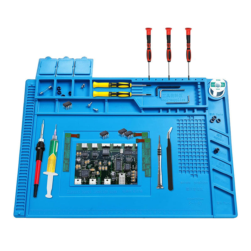 S160 ESD Magnetic Heat Insulation Silicone Desk Mat Maintenance Platform