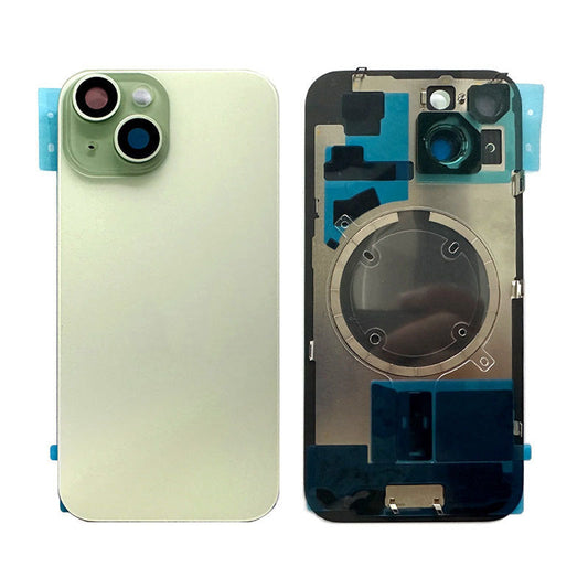 Back Panel with Magnet Green no Logo for iPhone 15 (Aftermarket Premium)