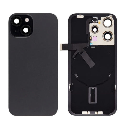 Back Panel with Wireless Charging Flex Black no Logo for iPhone 15Pro (Best Quality)