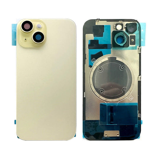 Back Panel with Magnet Yellow no Logo for iPhone 15 (Aftermarket Premium)