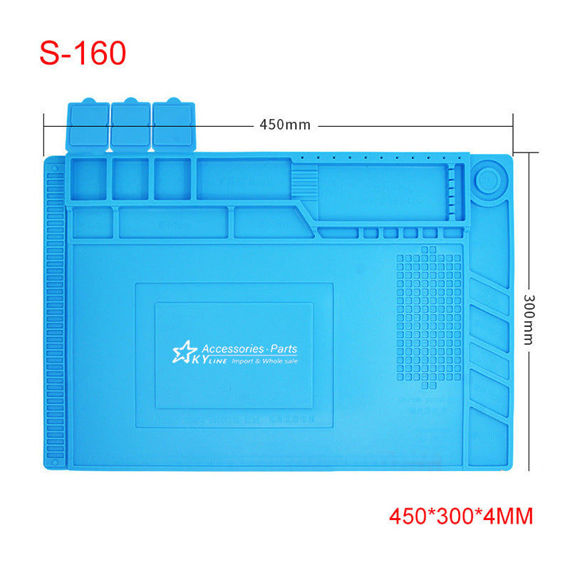 S160 ESD Magnetic Heat Insulation Silicone Desk Mat Maintenance Platform