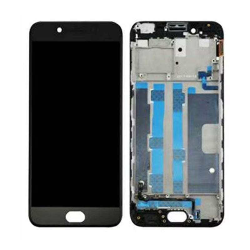 OPPO R9S OLED Screen with Frame Black (Refurbished)