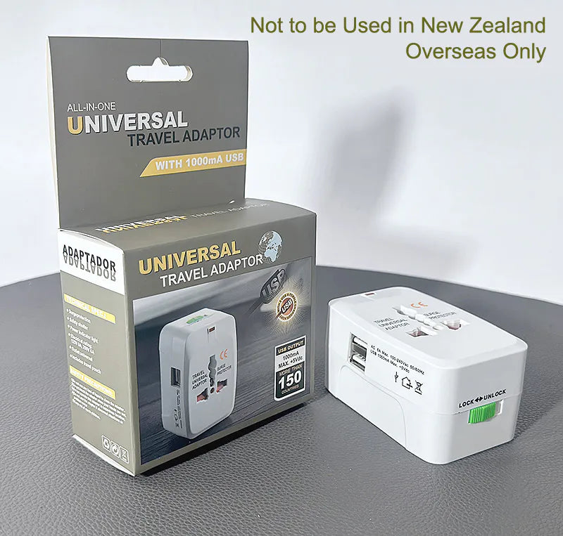 Universal All-in-One International Travel Adapter 931D (1000mA USB, Grey)