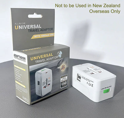 Universal All-in-One International Travel Adapter 931D (1000mA USB, Grey)