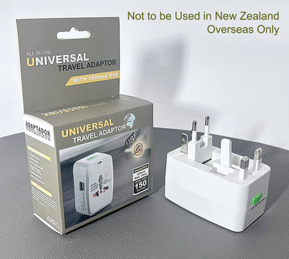 Universal All-in-One International Travel Adapter 931D (1000mA USB, Grey)