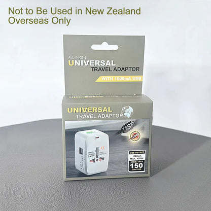 Universal All-in-One International Travel Adapter 931D (1000mA USB, Grey)