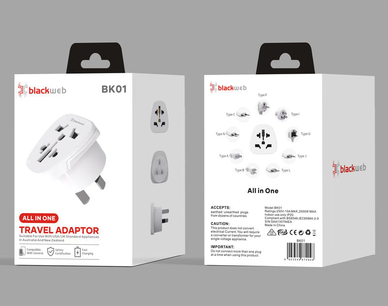 Blackweb All-in-One Travel Adapter BK01