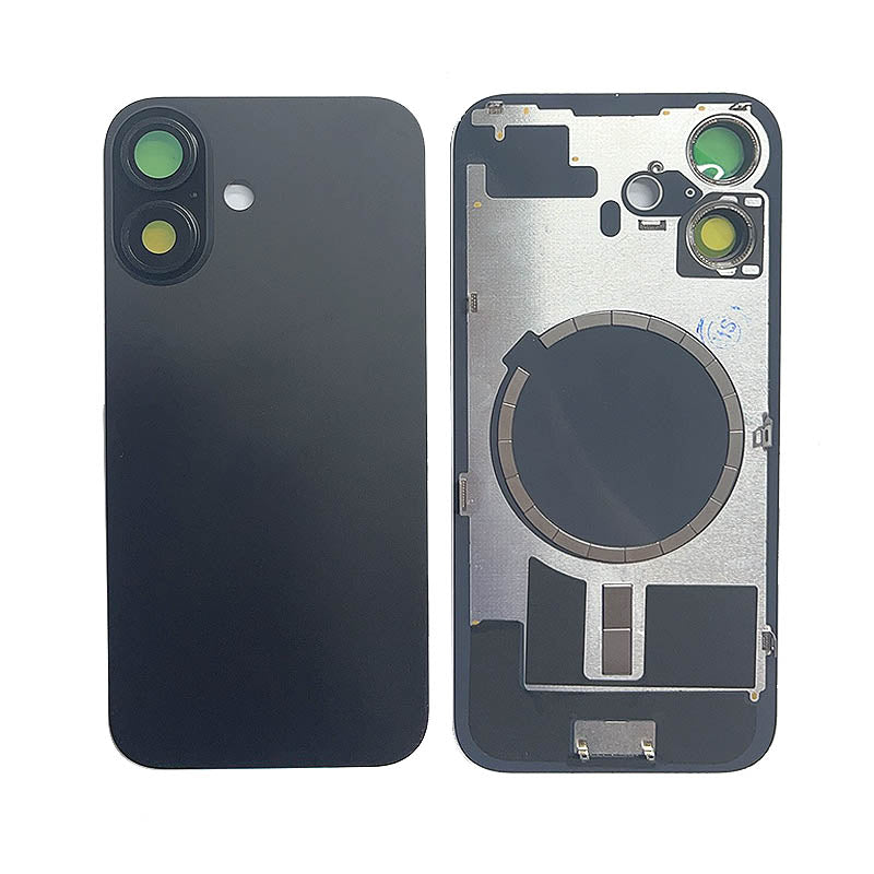 Back Panel with Magnet Black No Logo for iPhone 16 (Aftermarket Premium)