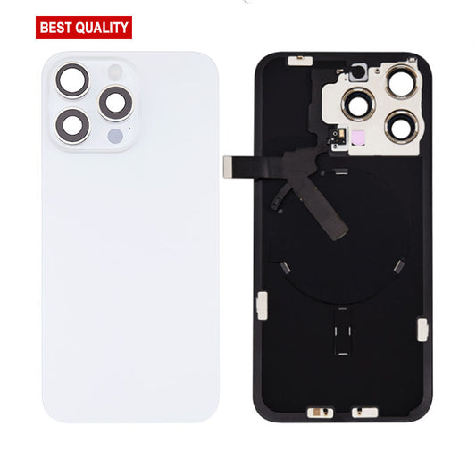 Back Panel with Wireless Charging Flex White no Logo for iPhone 15Pro Max (Best Quality)