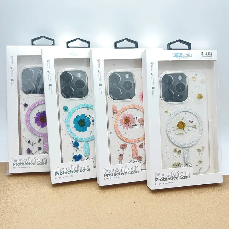 Case for iPhone 16 Pro max 6.9 Kinglink Real Flower Blossom MagFit