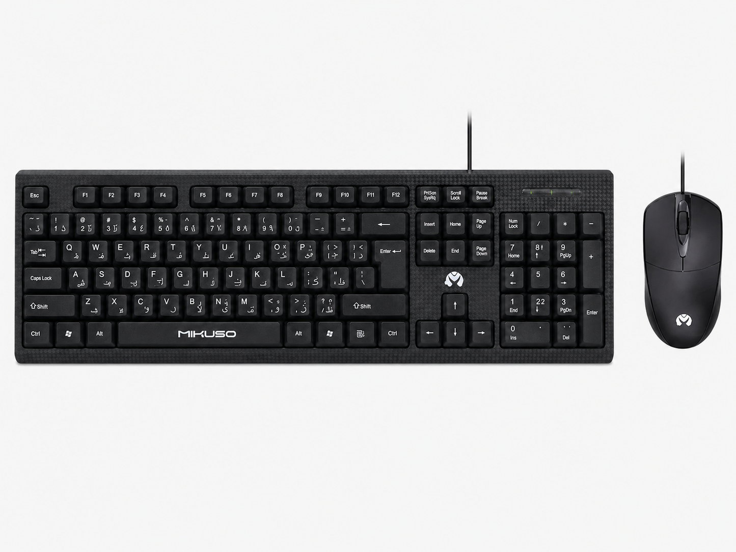 Mikuso KBC049 USB Wired Combo Keyboard and Mouse for Business - English / Arabic Layout | Black