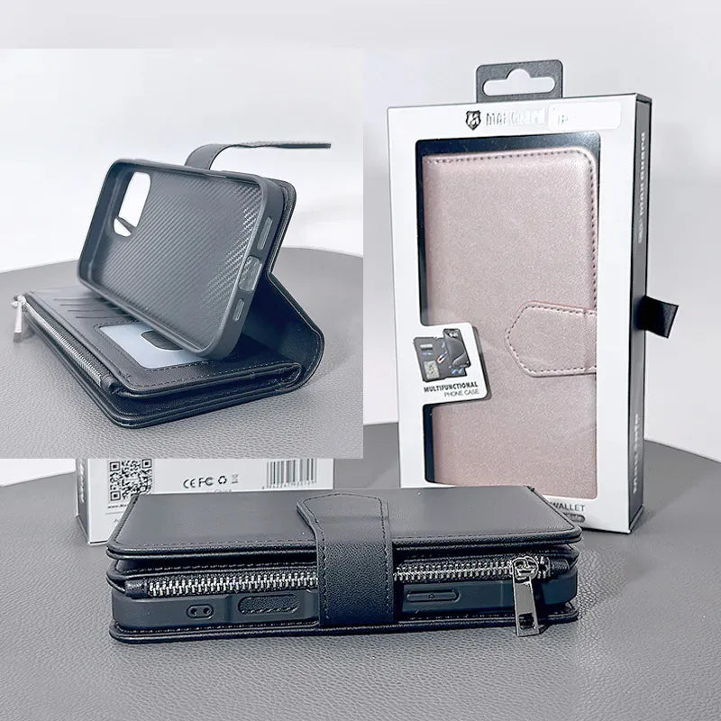 Case for Iphone 12/12 Pro 6.1 Maxguard Detachable Magnetic Zipper Wallet
