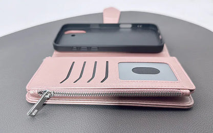 Case for Iphone 12/12 Pro 6.1 Maxguard Detachable Magnetic Zipper Wallet