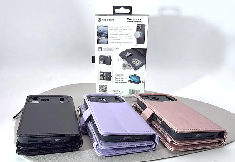 Case for Iphone 12/12 Pro 6.1 Maxguard Detachable Magnetic Zipper Wallet