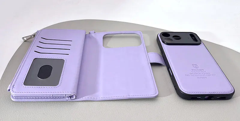 Case for Iphone 12/12 Pro 6.1 Maxguard Detachable Magnetic Zipper Wallet