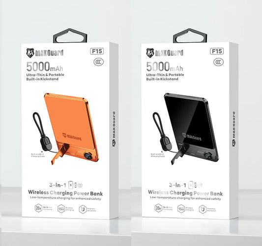 Maxguard F15 5000 mah 3-in-1 Wireless Charging Power Bank