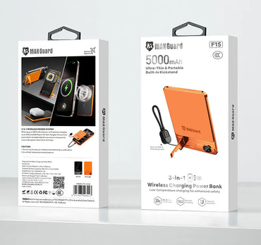 Maxguard F15 5000 mah 3-in-1 Wireless Charging Power Bank