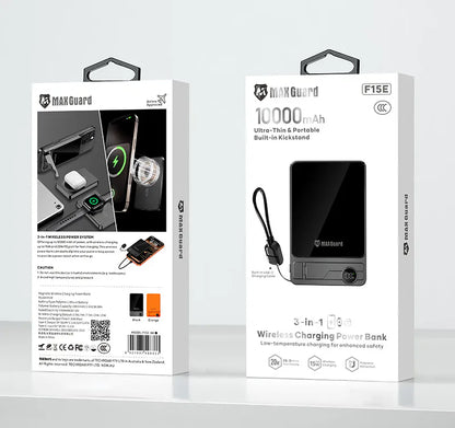 Maxguard (CCC) 10000 mah 3-in-1 Wireless Charging Power Bank F15E