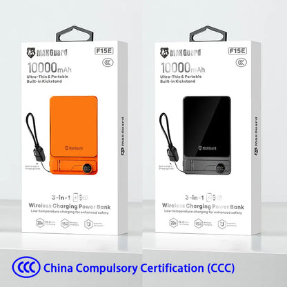 Maxguard (CCC) 10000 mah 3-in-1 Wireless Charging Power Bank F15E