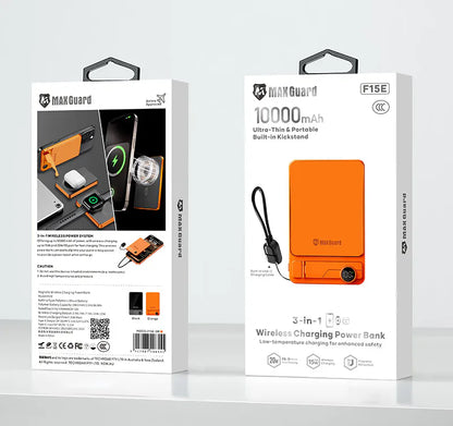 Maxguard (CCC) 10000 mah 3-in-1 Wireless Charging Power Bank F15E
