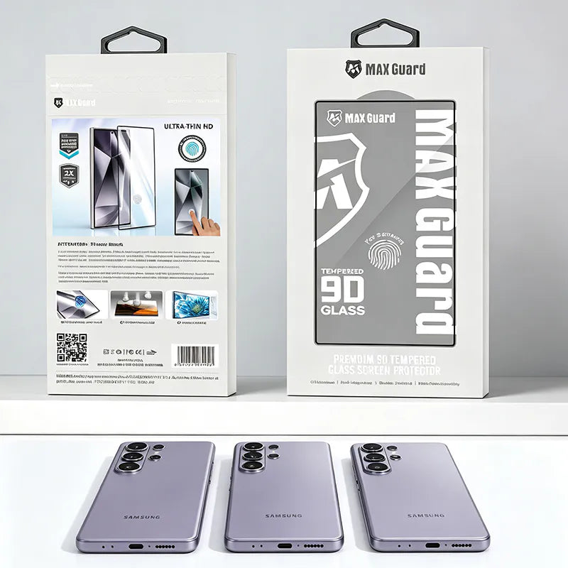Samsung S series Fingerprint 9D Maxguard Glass Screen Protector