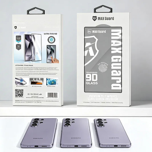 Samsung S series Fingerprint 9D Maxguard Glass Screen Protector