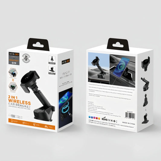 Mobigo 2 in 1 Wireless Car Bracket Holder G19
