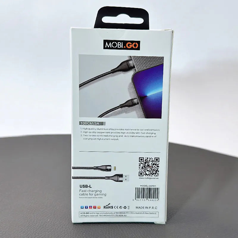 Mobigo 1m USB-A to Lightning cable GO101